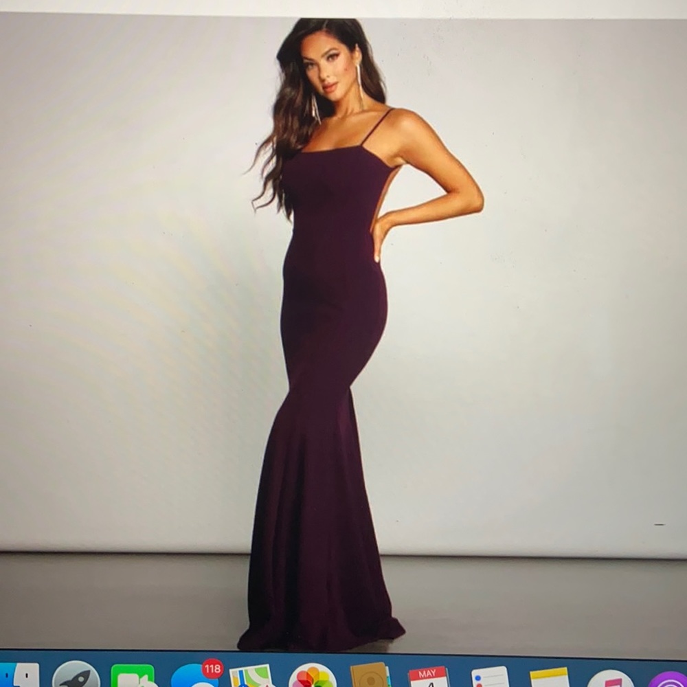 Cara Formal Crepe Open Back Dress